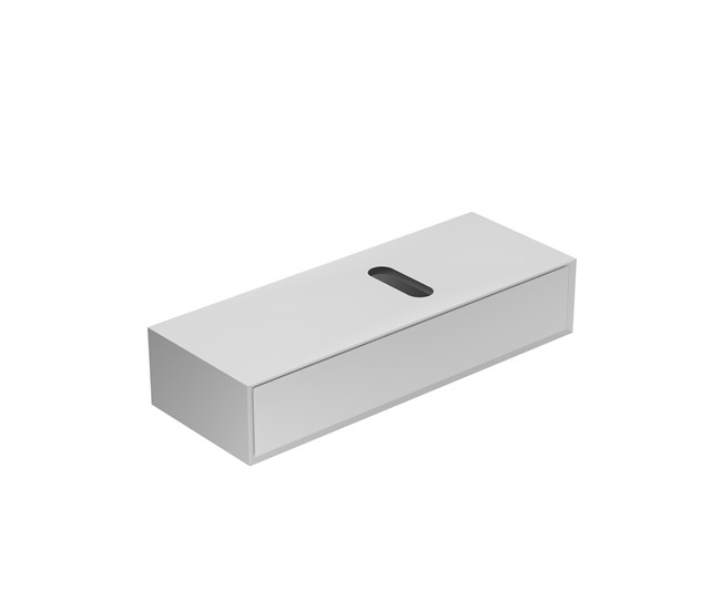 Cassetto sospeso con asola decentrata per sifone cm 100x37xh20